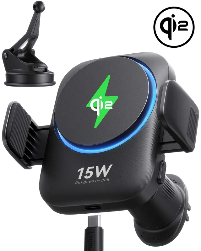 iniu-snapgo-v11-qi2-15w-magnetic-wireless-car-charger-with-turbo-cooling-fan image 1