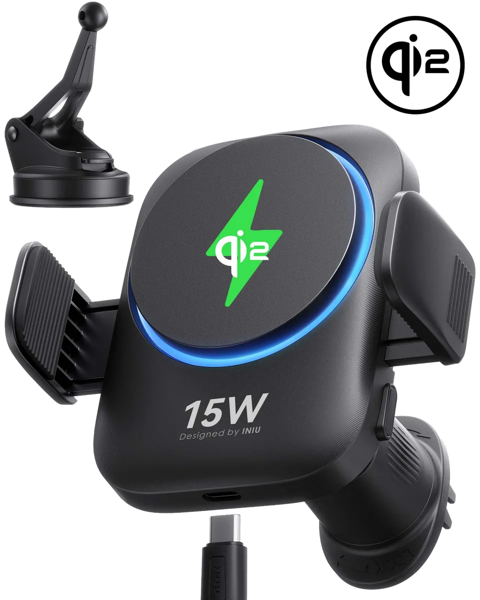 iniu-snapgo-v11-qi2-15w-magnetic-wireless-car-charger-with-turbo-cooling-fan image 1