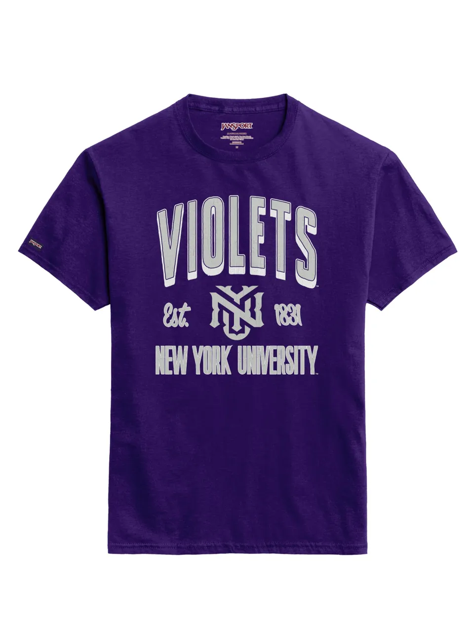 jansport-ncaa-officially-licensed-nyu-violets-campus-short-sleeve-crewneck-t-shi image 1