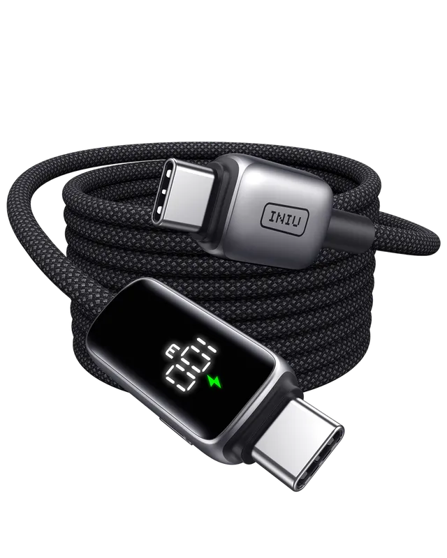 iniu-100w-usb-c-to-usb-c-fast-charging-cable-with-digital-wattage-display-smart- image 1