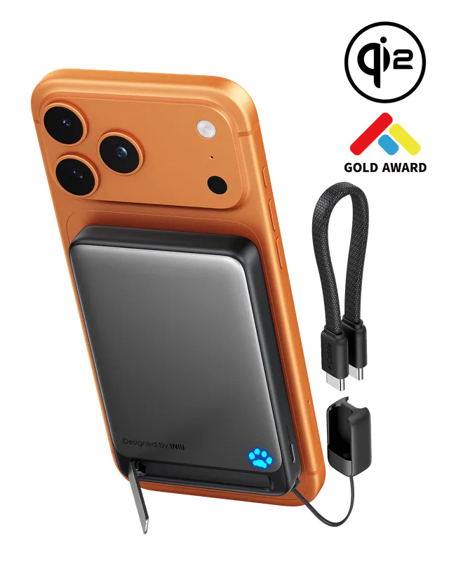 iniu-snapgo-p73-qi2-15w-magnetic-slim-power-bank-10000mah-0-5in-slim-body-qi2-wi image 1