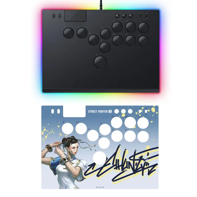 razer-kitsune-all-button-arcade-fighting-controller-with-chun-li-3m-vinyl-skin-b image 1