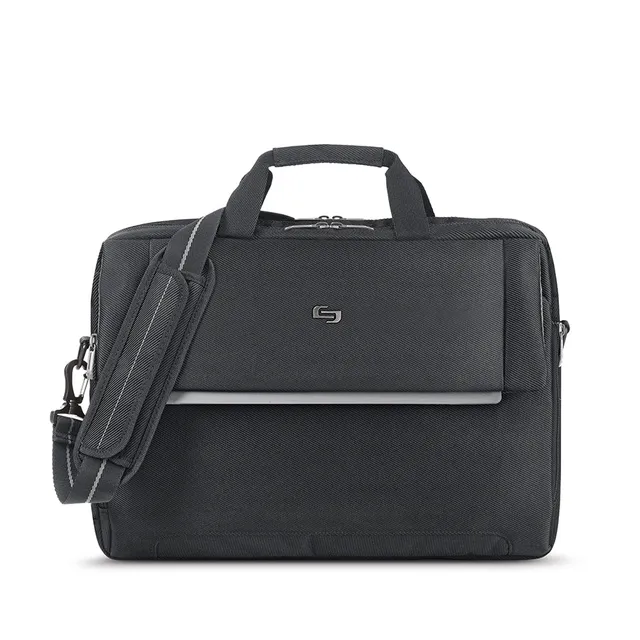 solo-new-york-chrysler-briefcase-fully-padded-17-3-laptop-bag-with-luggage-sleev image 1