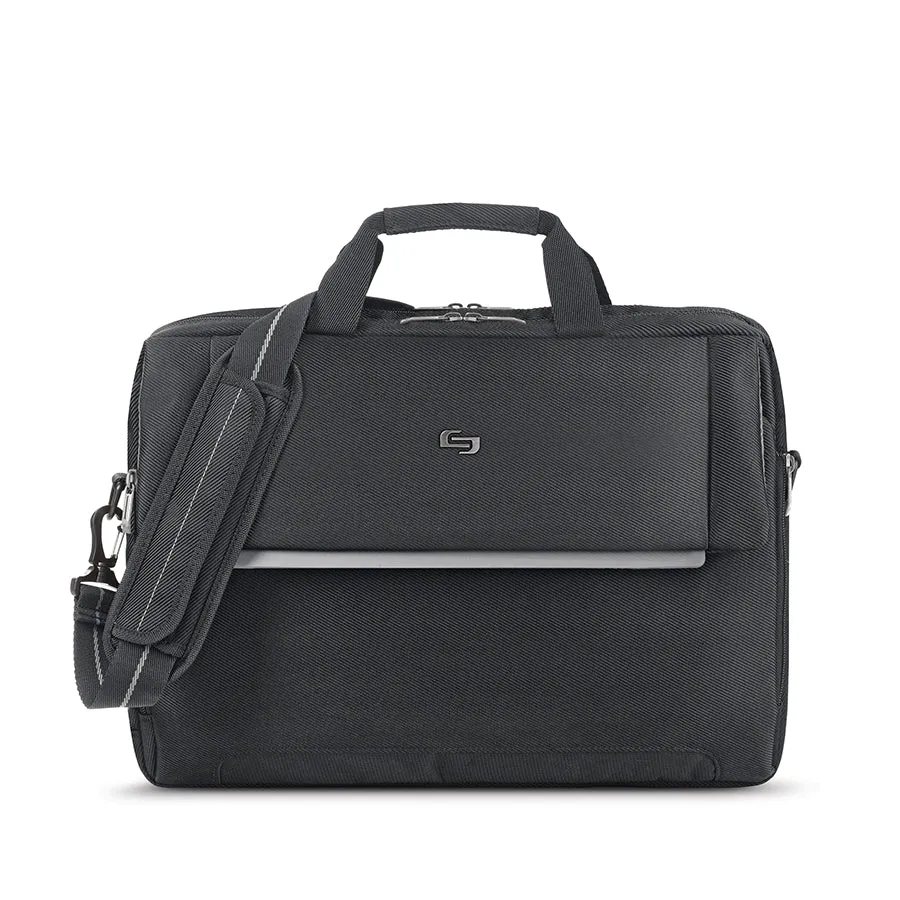 solo-new-york-chrysler-briefcase-fully-padded-17-3-laptop-bag-with-luggage-sleev image 1
