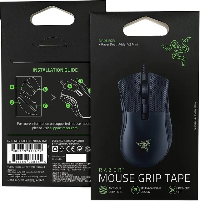 razer-mouse-grip-tape-for-deathadder-v2-mini-pre-cut-self-adhesive-anti-slip-pol image 1
