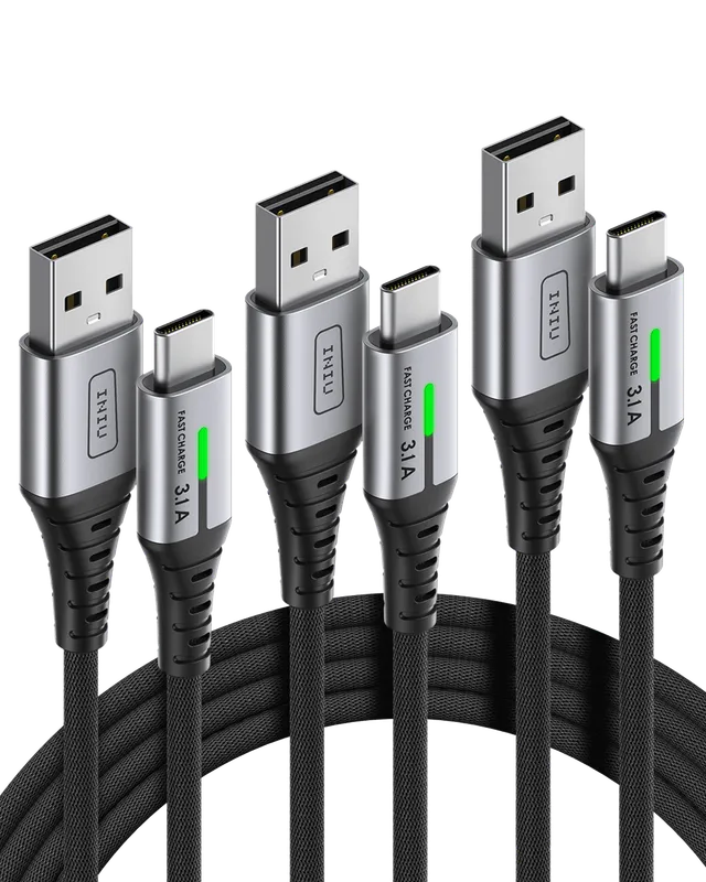 iniu-d5c-qc3-0-fast-charging-usb-type-c-cable-3-pack-1-6ft-6-6ft-x2-3-1a-nylon-b image 1