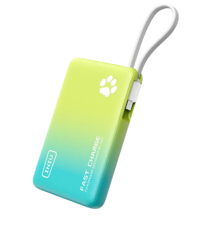 iniu-pawsible-p41l-power-bank-with-built-in-cable-slimmest-45w-10000mah-usb-c-ch image 1