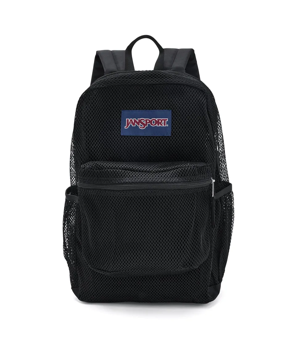 jansport-eco-mesh-backpack-red-tape-black-semi-transparent-17-x-12-5-x-6-recycle image 1
