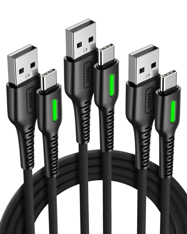 iniu-d3c-anti-rupture-usb-c-fast-charge-cable-3-pack-6-6ft-x2-1-6ft-x1-flyweave- image 1