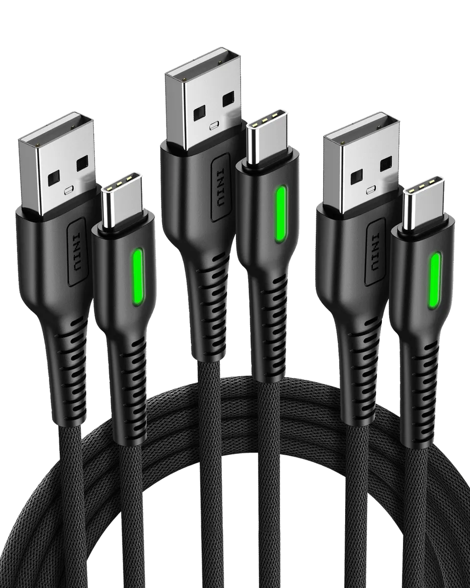 iniu-d3c-anti-rupture-usb-c-fast-charge-cable-3-pack-6-6ft-x2-1-6ft-x1-flyweave- image 1