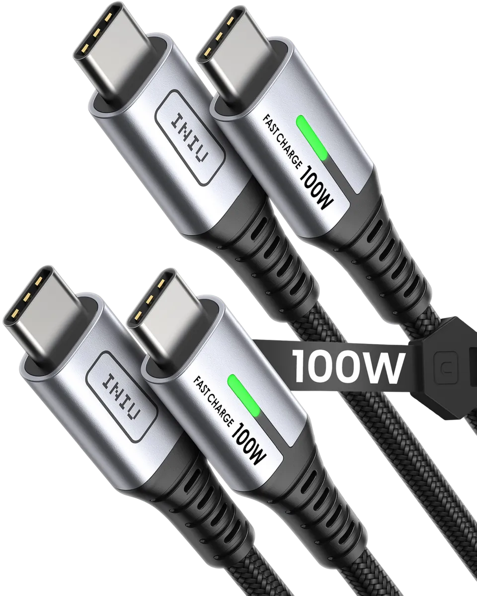 iniu-d5cc-100w-usb-c-to-usb-c-fast-charging-cable-3-3ft-2-pack image 1