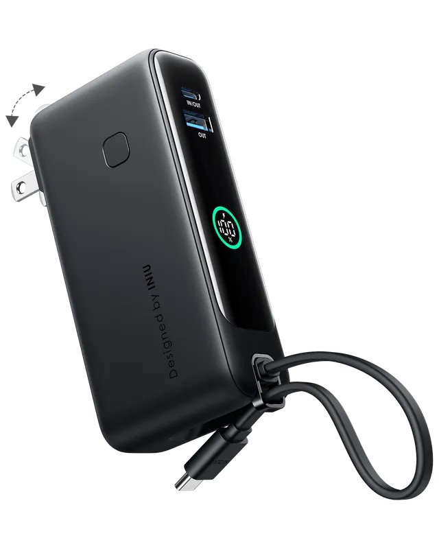 iniu-multi-p21-3-in-1-power-bank-30w-10000mah-with-foldable-wall-charger-and-usb image 1