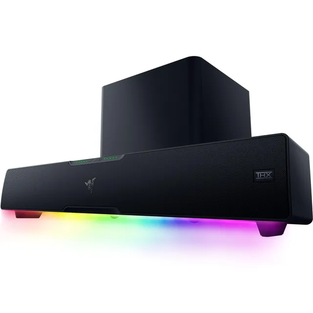 razer-leviathan-v2-pro-pc-gaming-soundbar-with-subwoofer-head-tracking-ai-beamfo image 1