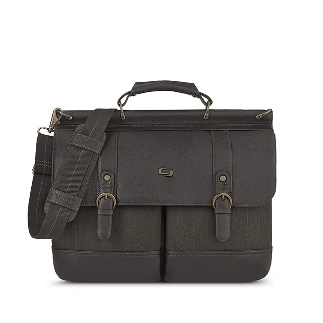 solo-new-york-thompson-briefcase-for-15-6-laptops-with-buckle-closures-and-table image 1