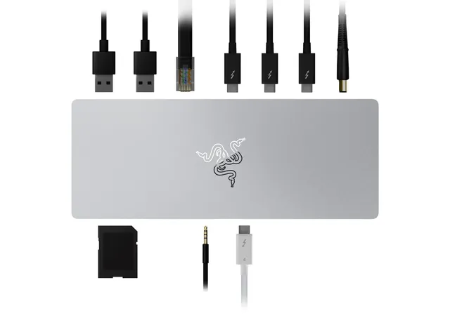 razer-thunderbolt-4-dock-mercury-white-10-in-1-hub-dual-4k-single-8k-output-pass image 1