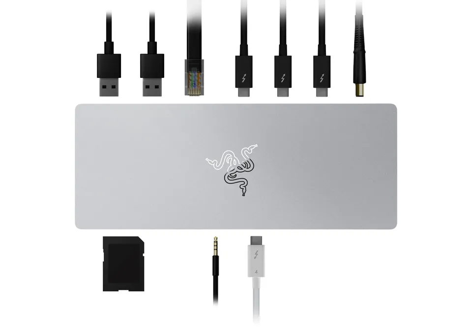 razer-thunderbolt-4-dock-mercury-white-10-in-1-hub-dual-4k-single-8k-output-pass image 1