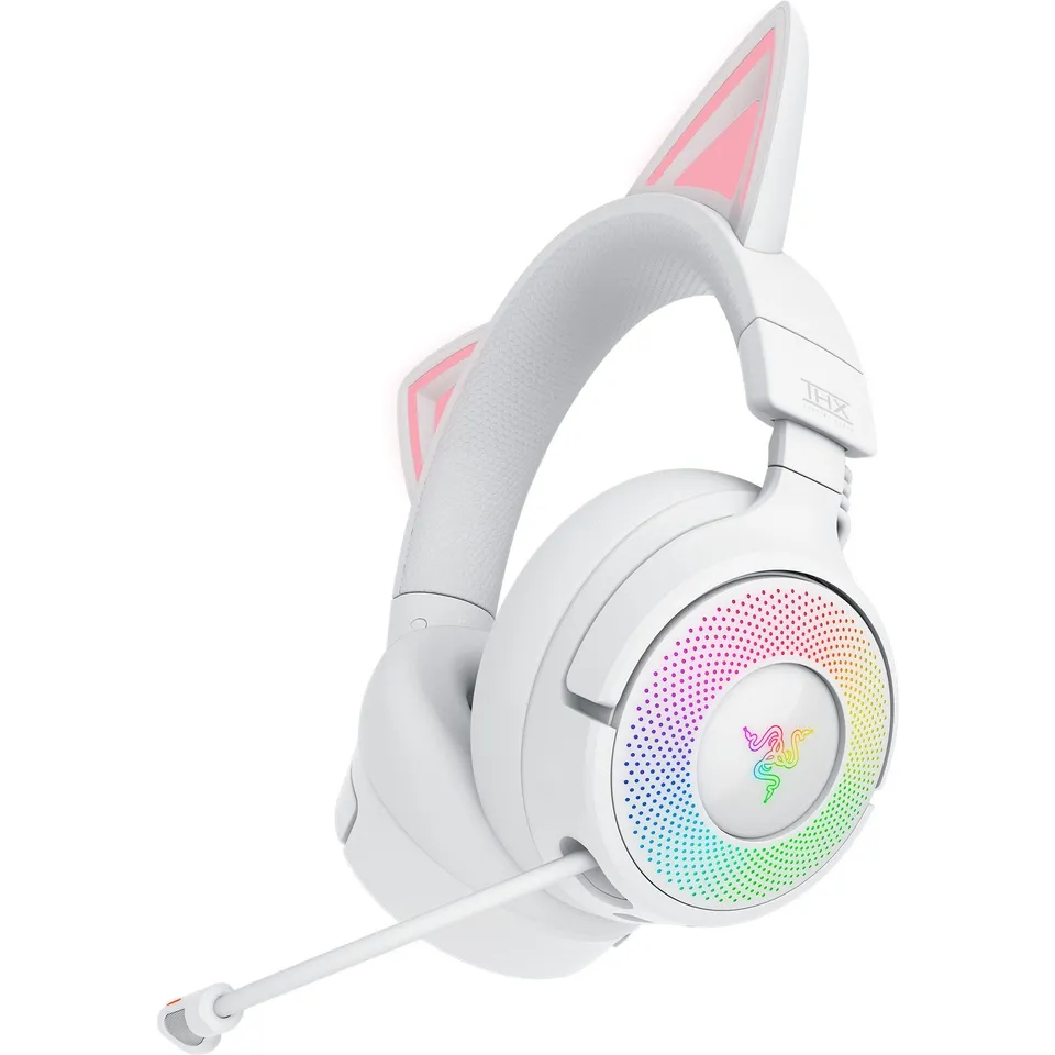 razer-kraken-kitty-v3-pro-wireless-rgb-gaming-headset-white-chroma-rgb-kitty-ear image 1