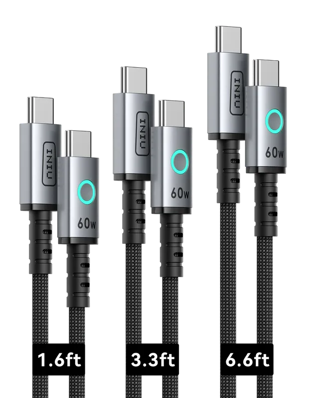 iniu-60w-usb-c-to-usb-c-fast-charging-cable-3-pack-1-6ft-3-3ft-6-6ft-flyweave-br image 1