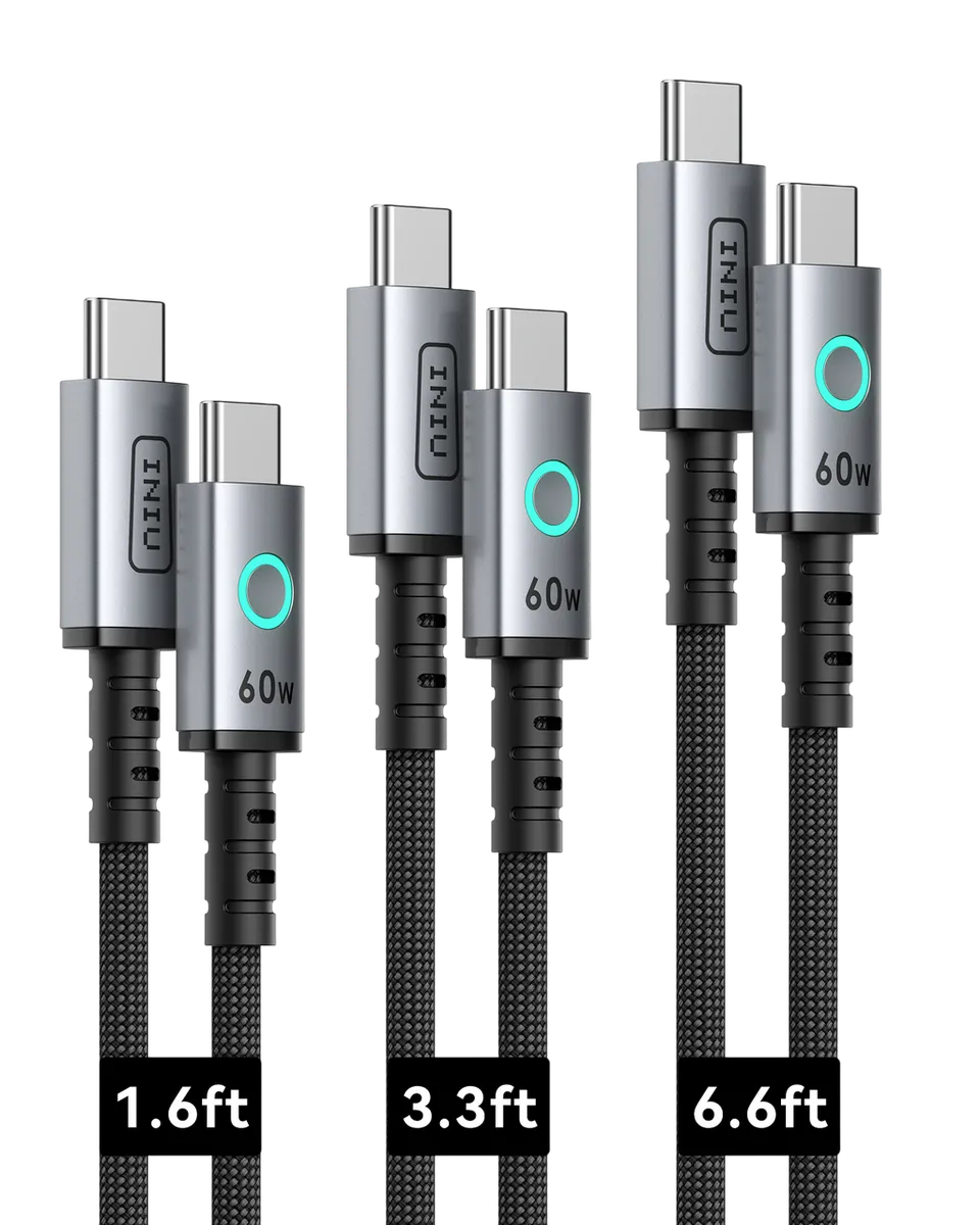 iniu-60w-usb-c-to-usb-c-fast-charging-cable-3-pack-1-6ft-3-3ft-6-6ft-flyweave-br image 1