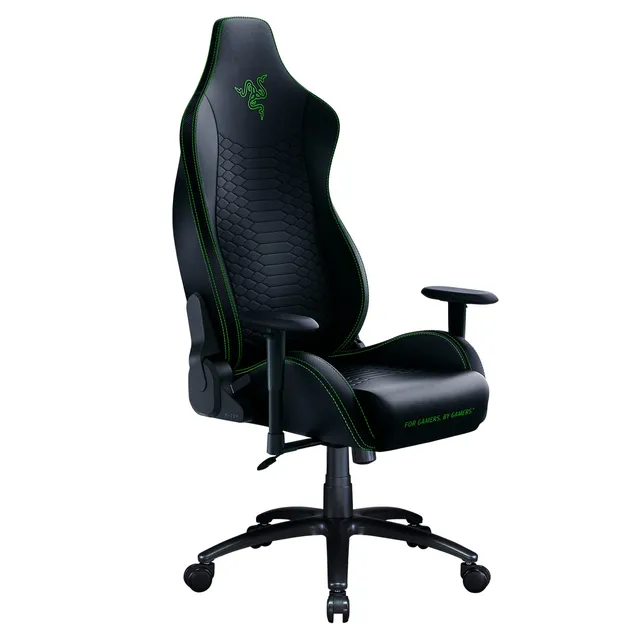 razer-iskur-x-ergonomic-gaming-chair-black-green-2d-armrests-high-density-foam-c image 1