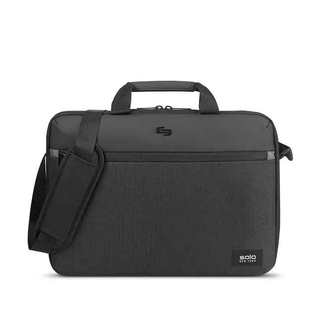 solo-new-york-node-slim-brief-grv101-4-black-herringbone-15-6-slim-laptop-briefc image 1