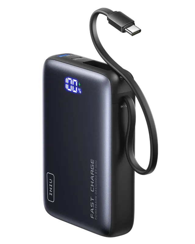 iniu-20000mah-pd-20w-compact-portable-power-bank-with-built-in-usb-c-cable image 1