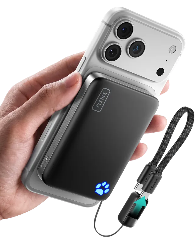 iniu-snapgo-p771-qi2-2-25w-magnetic-power-bank-10000mah-portable-charger-with-te image 1