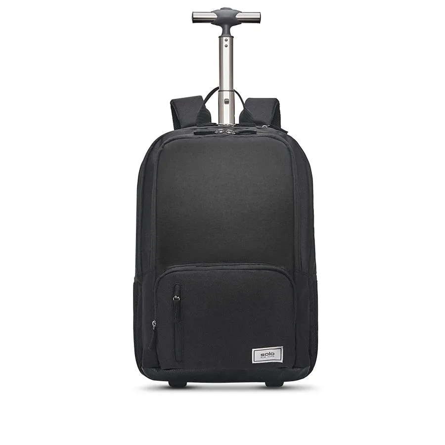 solo-new-york-bleecker-recycled-rolling-backpack-15-6-laptop-backpack-to-roller- image 1