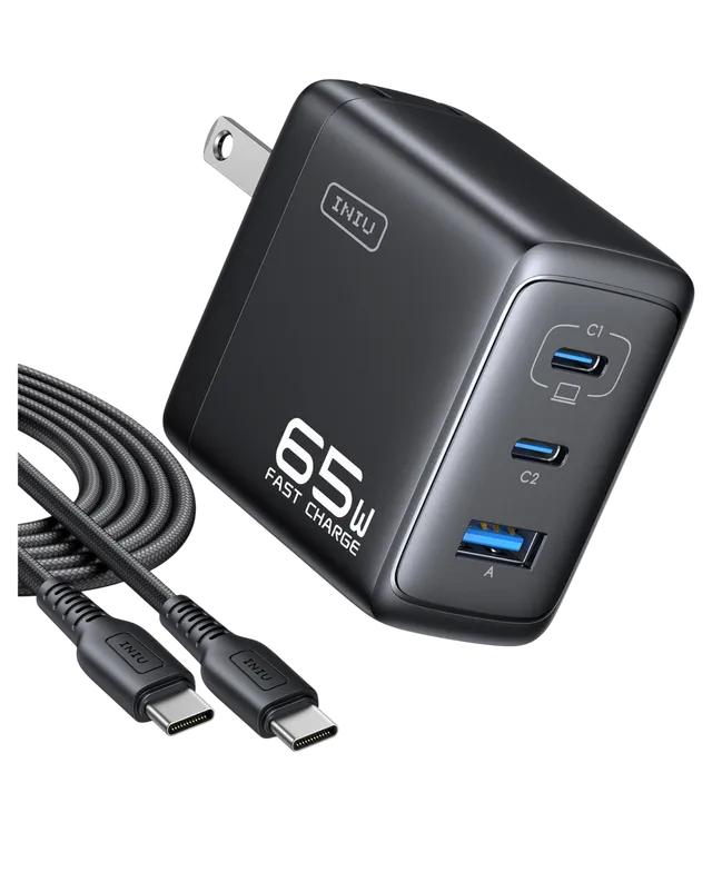 iniu-a21-65w-3-port-gan-wall-charger-usb-c-fast-charging-for-laptop-tablet-phone image 1