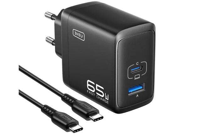 iniu-i625-65w-2-port-usb-c-usb-a-wall-charger-compact-fast-charging-power-adapte image 1