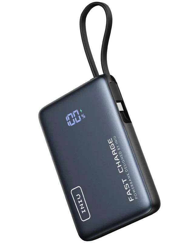 iniu-10000mah-pd-20w-compact-portable-power-bank-with-built-in-usb-c-cable image 1