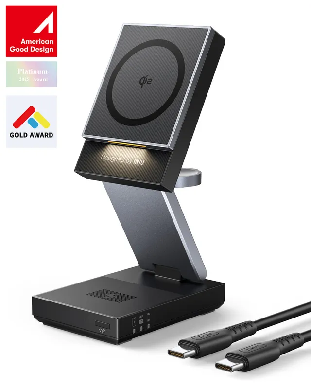 iniu-wm311-qi2-15w-magnetic-wireless-charging-stand-3-in-1-foldable-charger-for- image 1