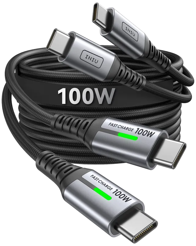 iniu-d5cc-100w-usb-c-to-c-fast-charging-cable-6-6ft-2-pack image 1