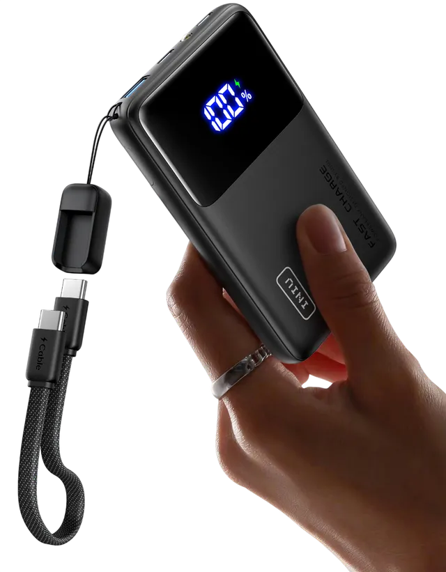 iniu-carry-p55-slim-45w-10000mah-power-bank-with-usb-c-lanyard-cable image 1