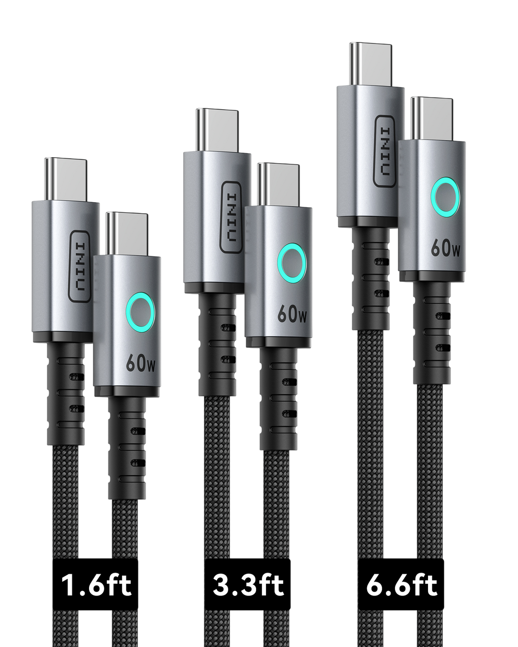 iniu-60w-usb-c-to-usb-c-fast-charging-cable-3-pack-1-6ft-3-3ft-6-6ft-flyweave-br image 1