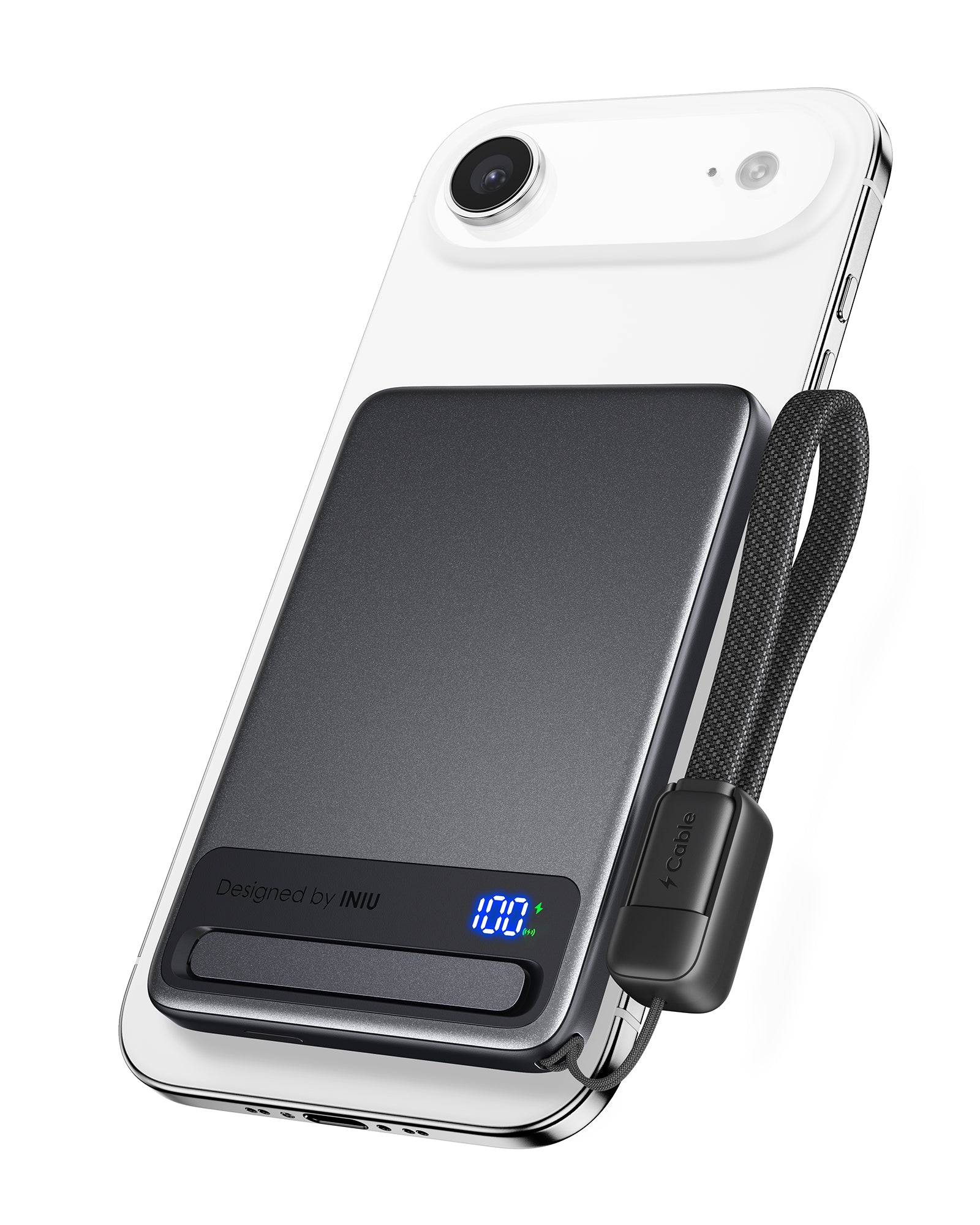 iniu-qi2-magnetic-5000mah-slimmest-portable-power-bank-with-built-in-lanyard-cab image 2