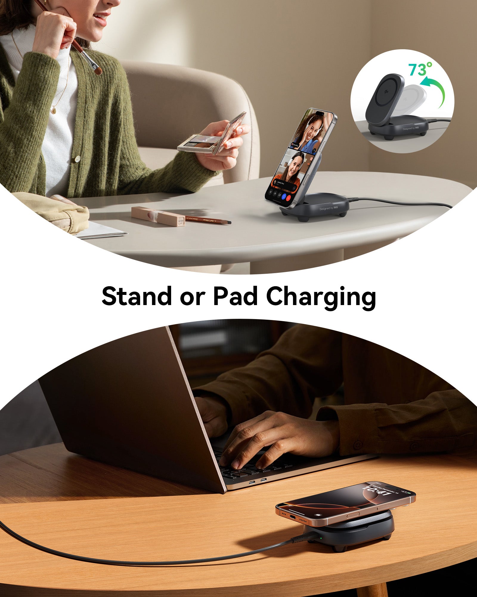 iniu-wm211-magpro-qi2-certified-15w-wireless-magnetic-charger-stand-foldable-2-i image 6
