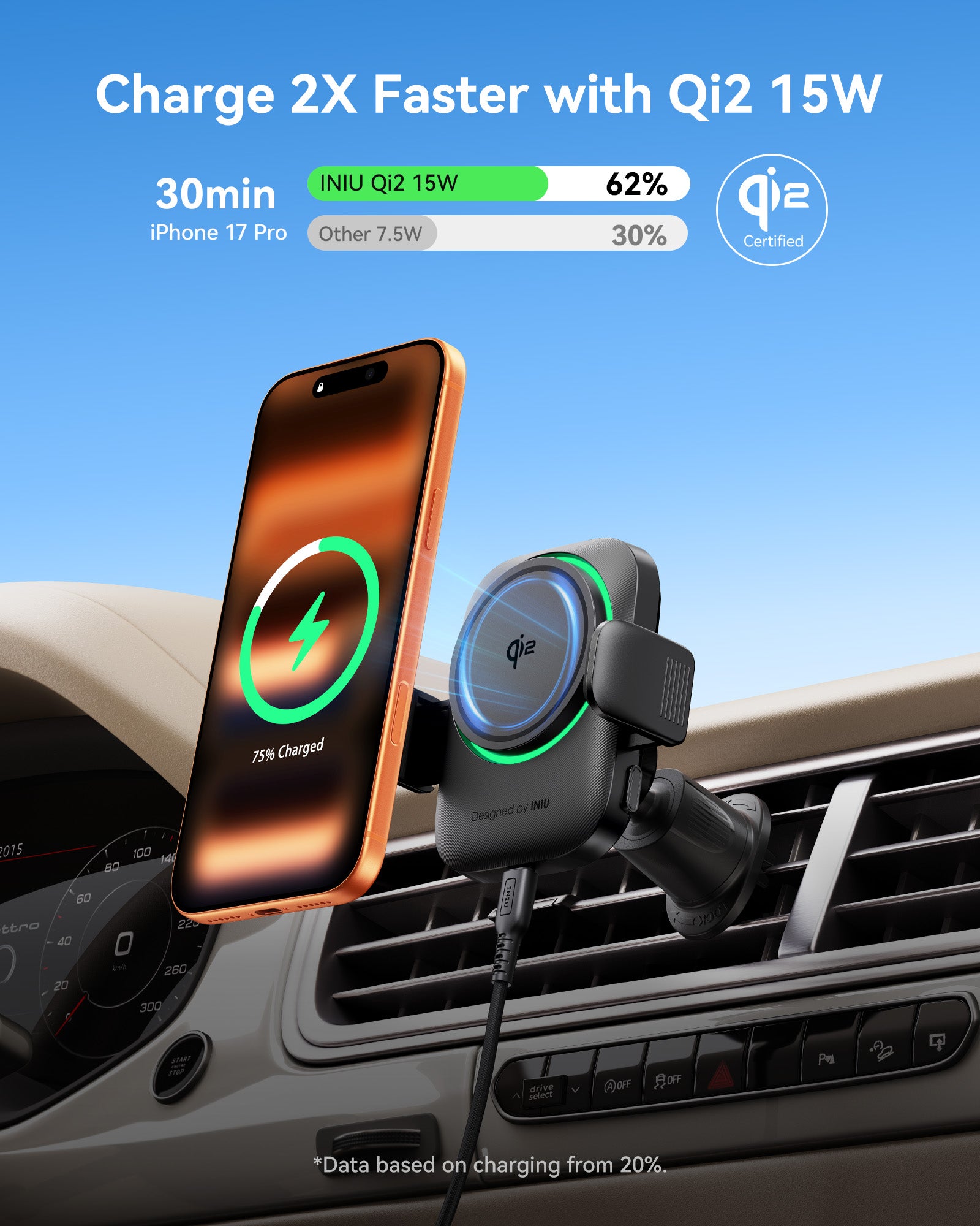 iniu-snapgo-v11-qi2-15w-magnetic-wireless-car-charger-with-turbo-cooling-fan image 3