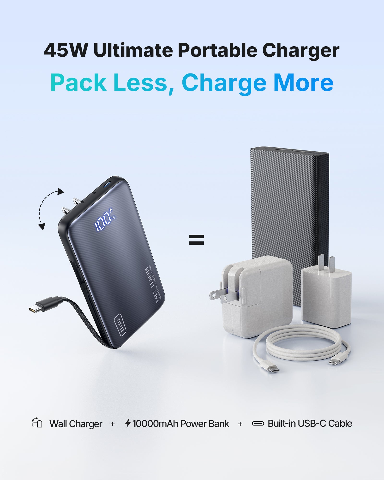iniu-multi-p24-45w-10000mah-3-in-1-power-bank-with-foldable-wall-charger-and-bui image 3