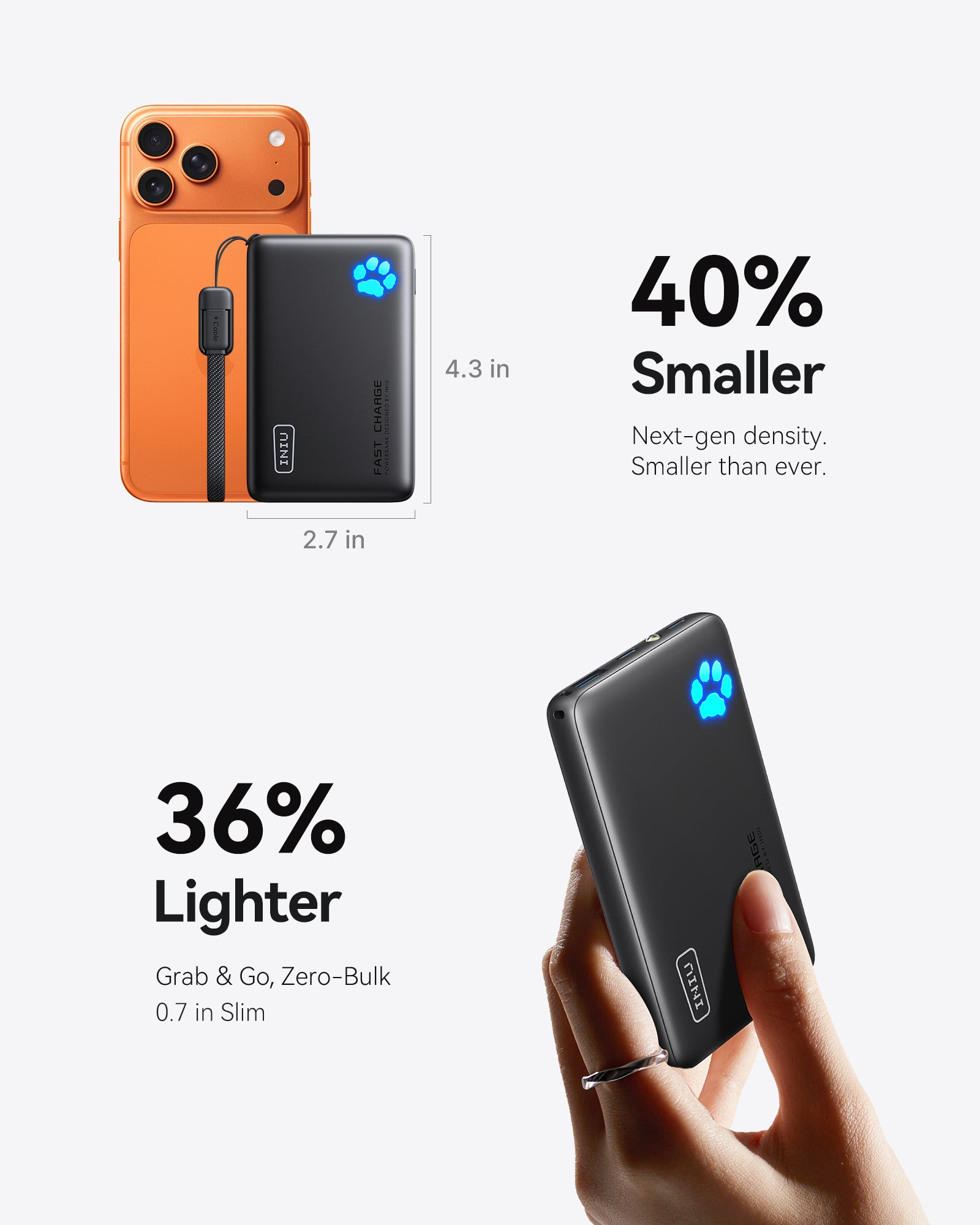 iniu-pawsible-p41-power-bank-45w-10000mah-with-dual-usb-c-in-out-ports-and-high- image 3
