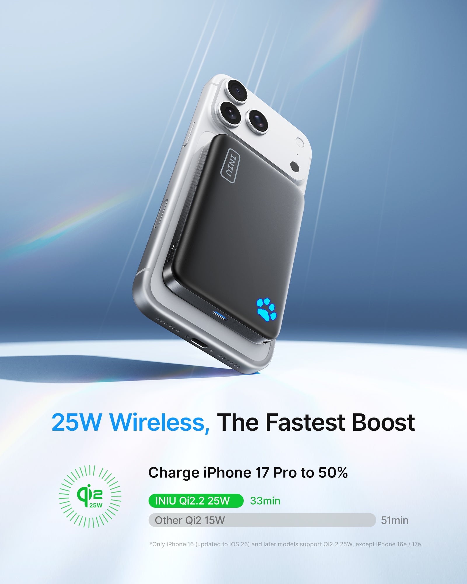 iniu-snapgo-p771-qi2-2-25w-magnetic-power-bank-10000mah-portable-charger-with-te image 3