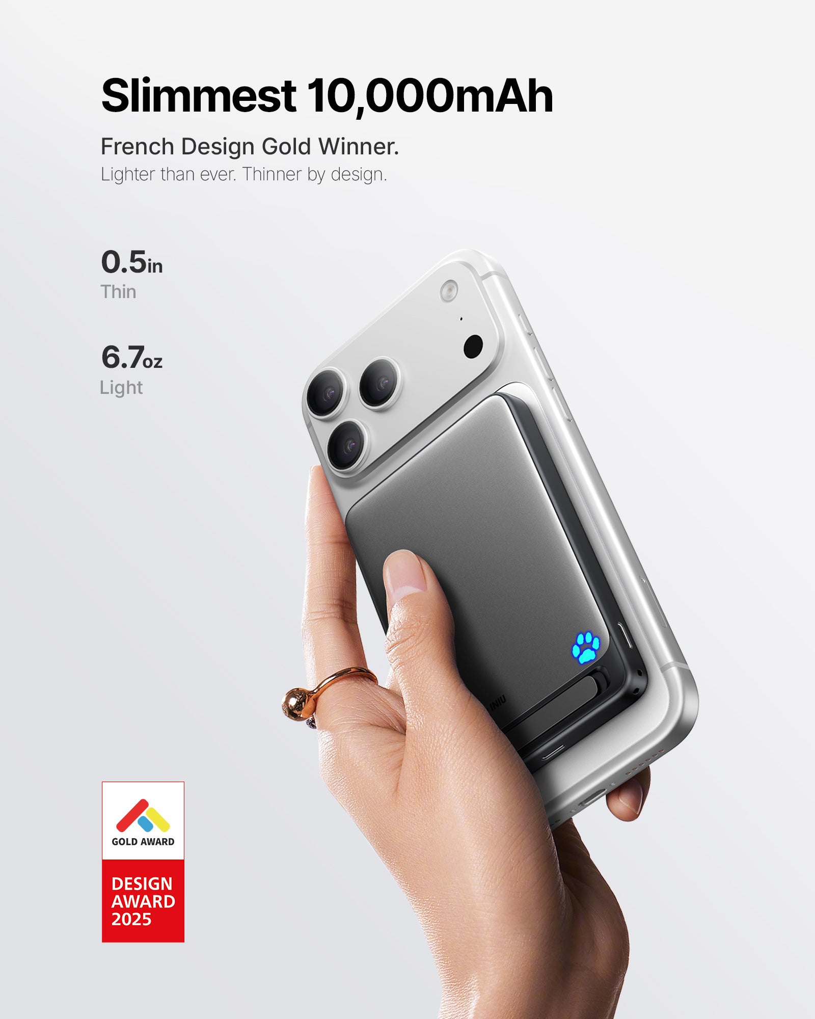 iniu-snapgo-p73-qi2-15w-magnetic-slim-power-bank-10000mah-0-5in-slim-body-qi2-wi image 3