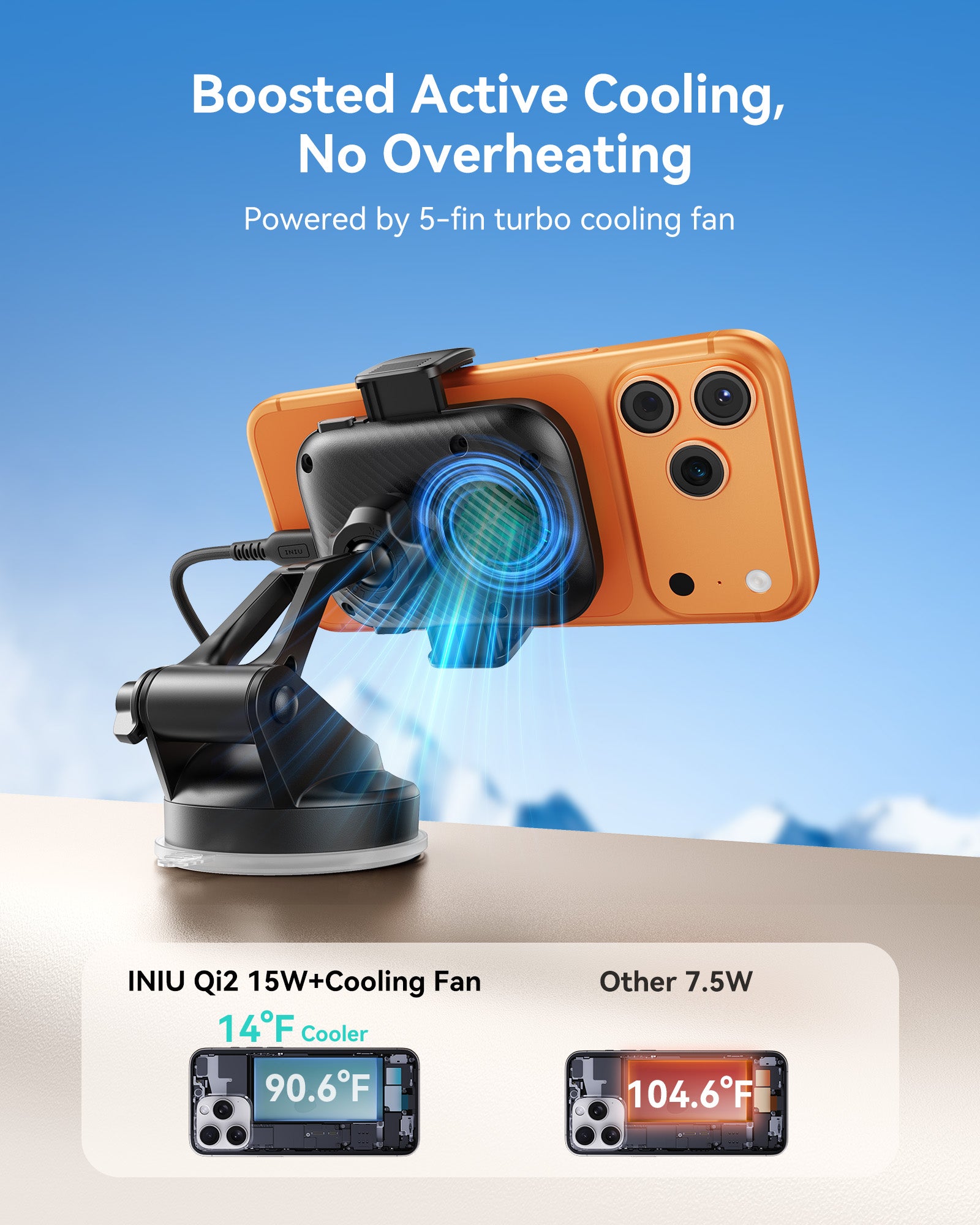 iniu-snapgo-v11-qi2-15w-magnetic-wireless-car-charger-with-turbo-cooling-fan image 4