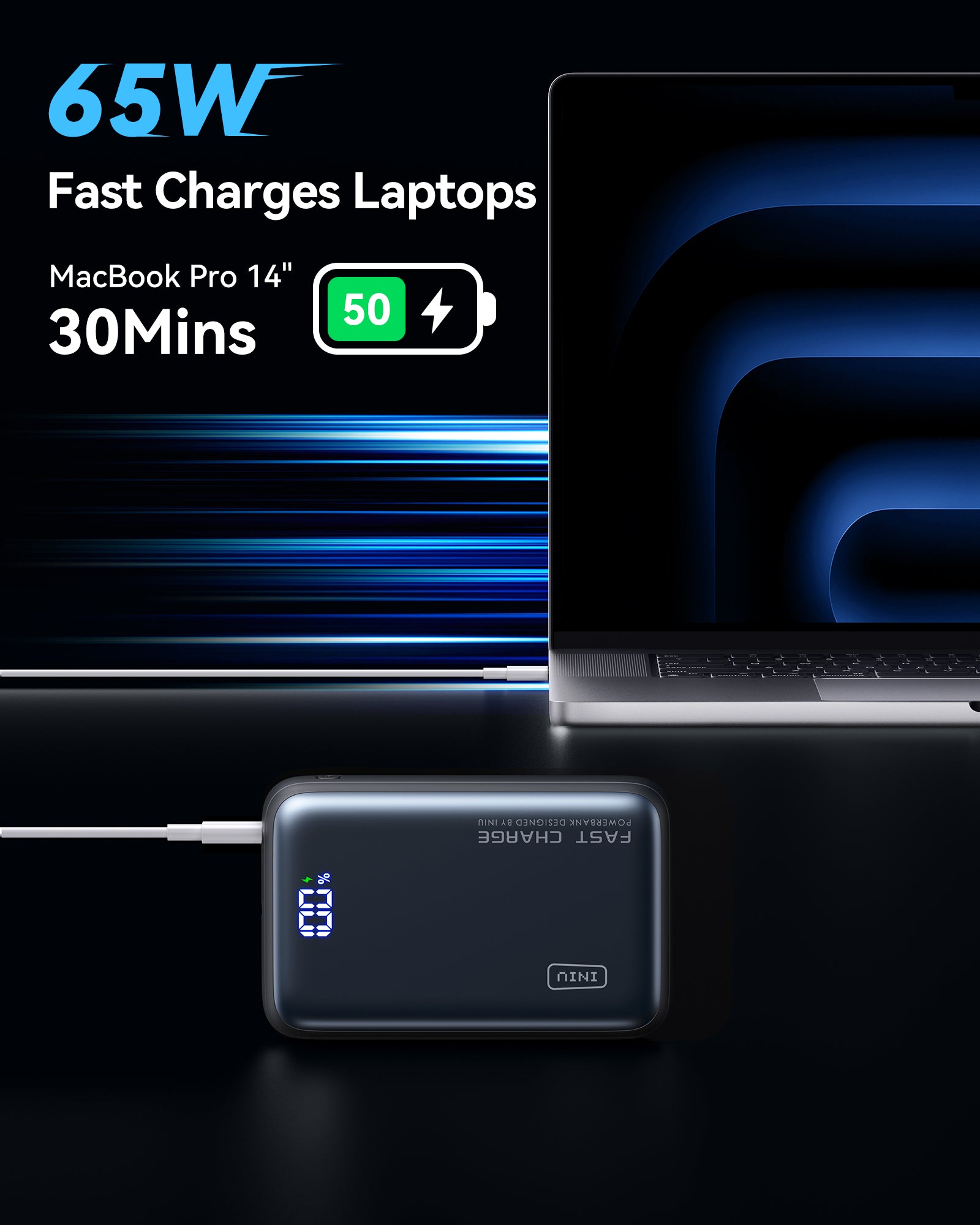 iniu-65w-20000mah-power-bank-most-compact-usb-c-pd-laptop-fast-charging-portable image 3