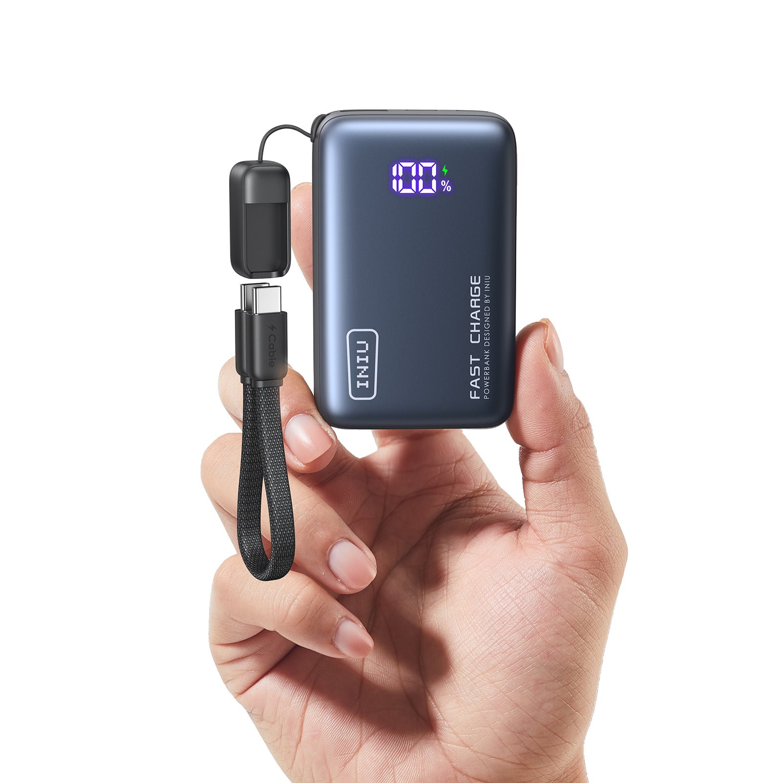 iniu-10000mah-pd-45w-palm-size-portable-power-bank-with-built-in-usb-c-cable image 3
