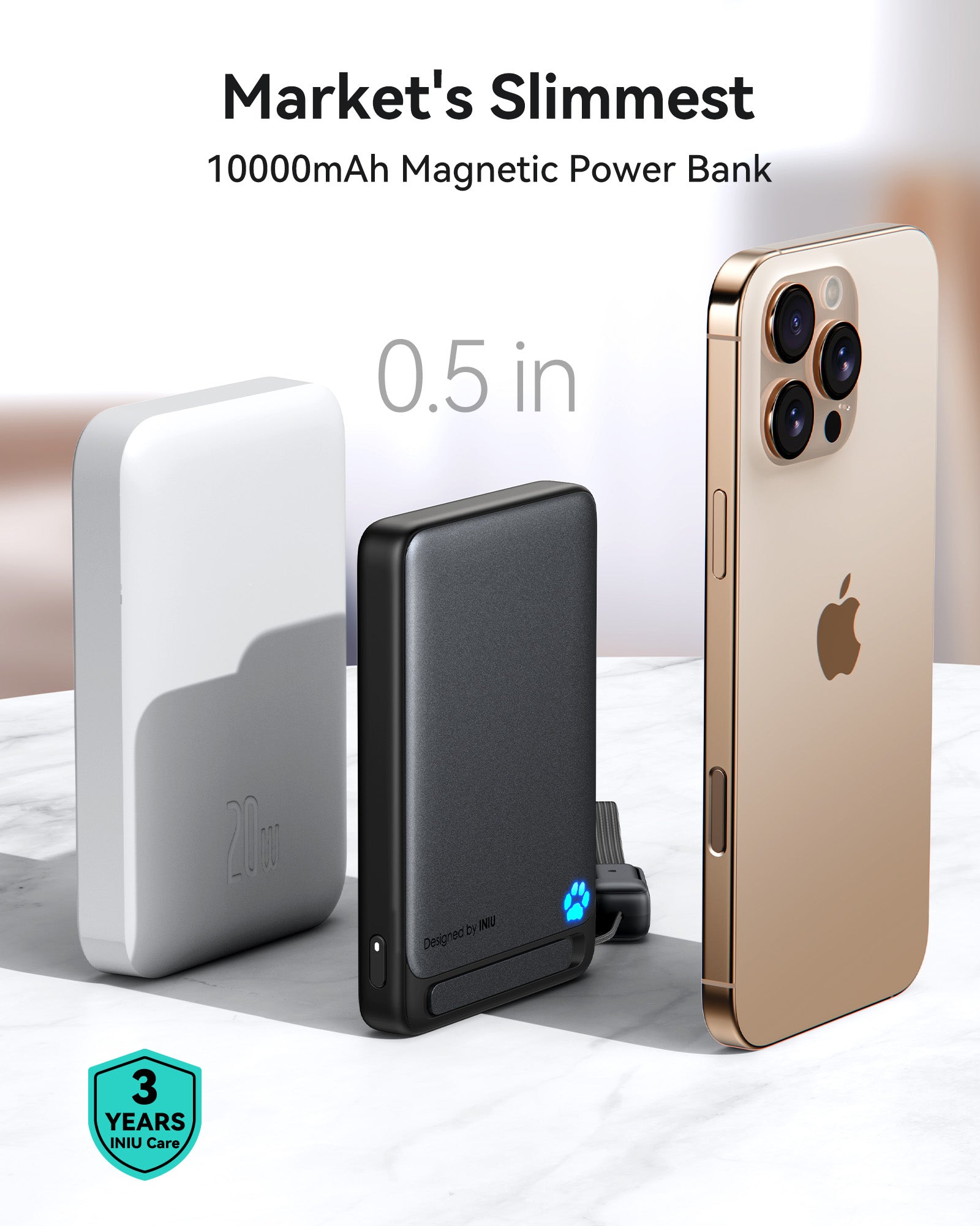 iniu-snapgo-p73-wireless-charger-qi2-15w-magnetic-power-bank-10000mah-ultra-slim image 3
