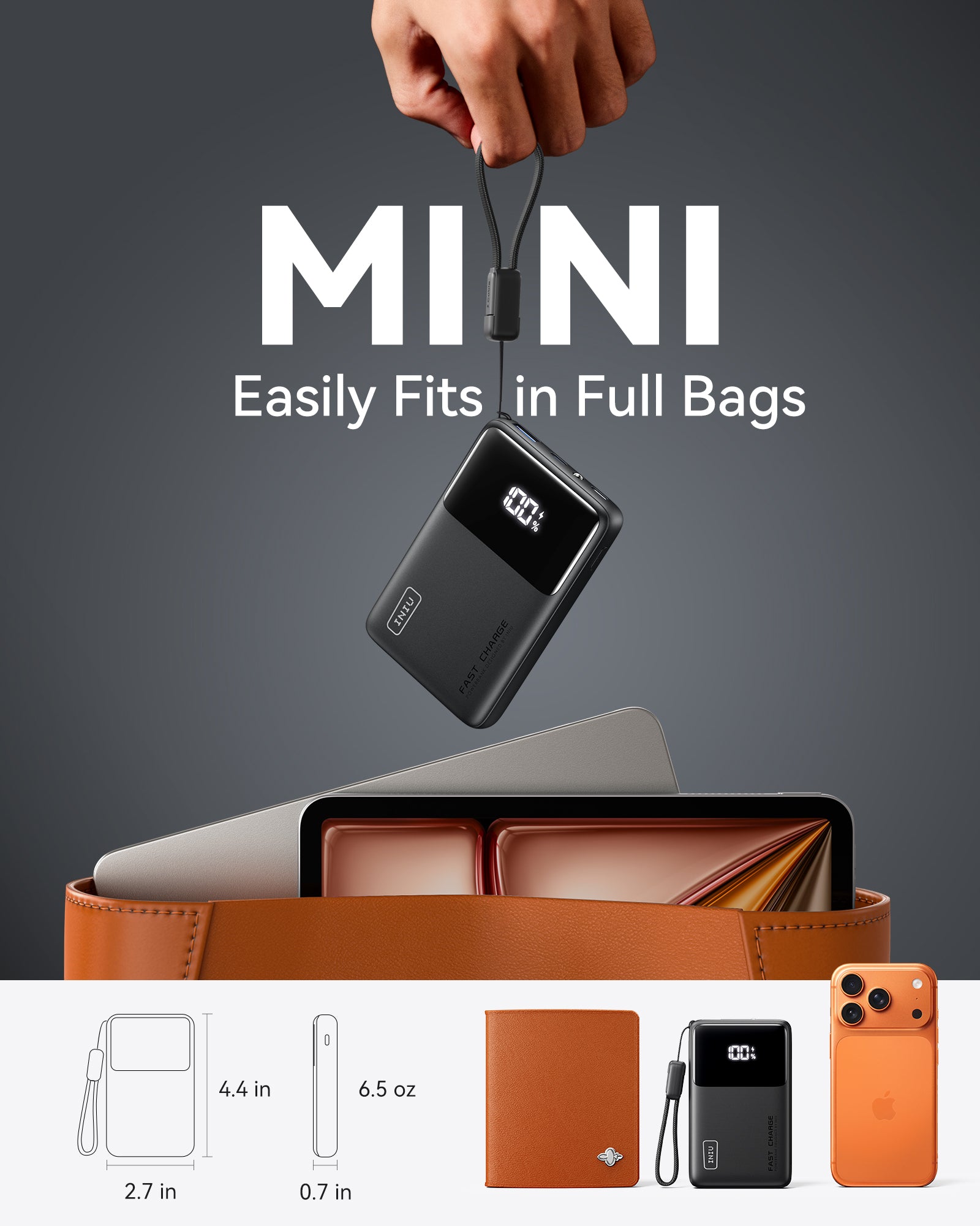 iniu-carry-p55-slim-45w-10000mah-power-bank-with-usb-c-lanyard-cable image 4