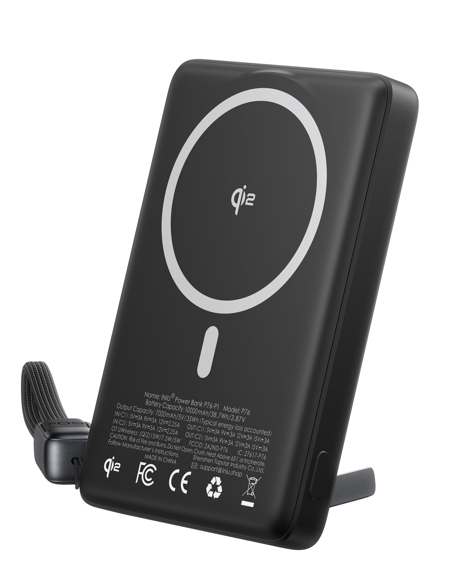 iniu-qi2-magnetic-10000mah-slimmest-portable-power-bank-with-15w-wireless-and-45 image 3