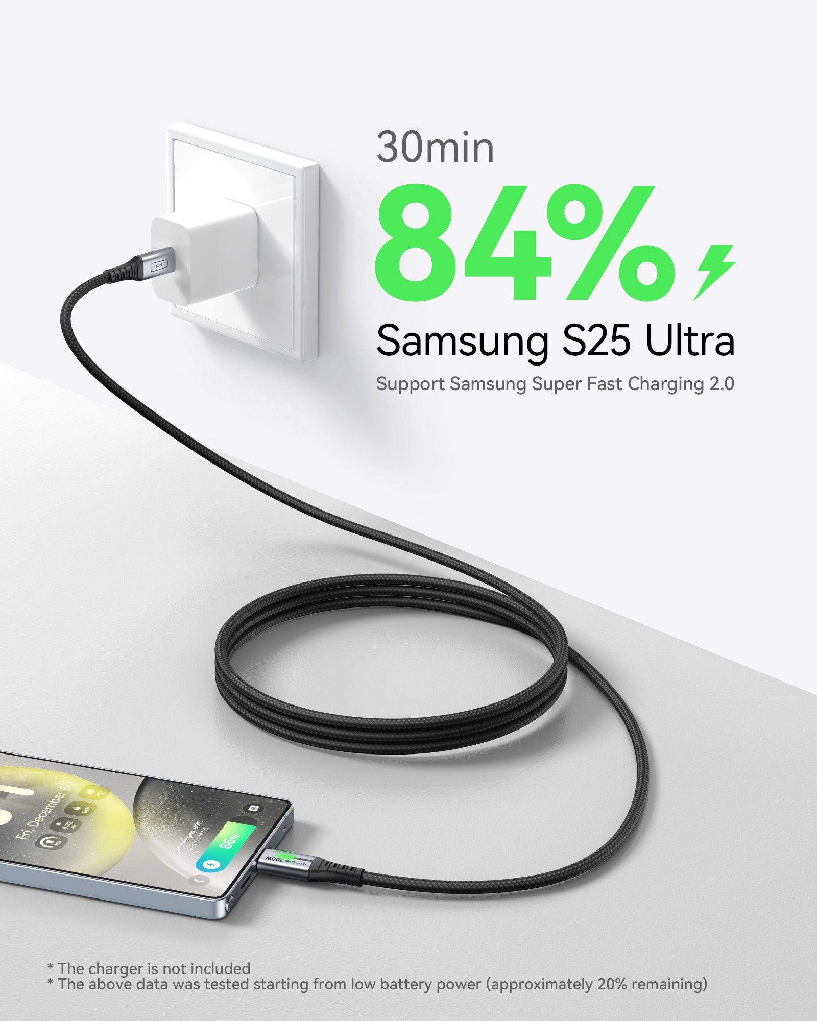 iniu-d5cc-100w-usb-c-to-usb-c-fast-charging-cable-3-3ft-2-pack image 4