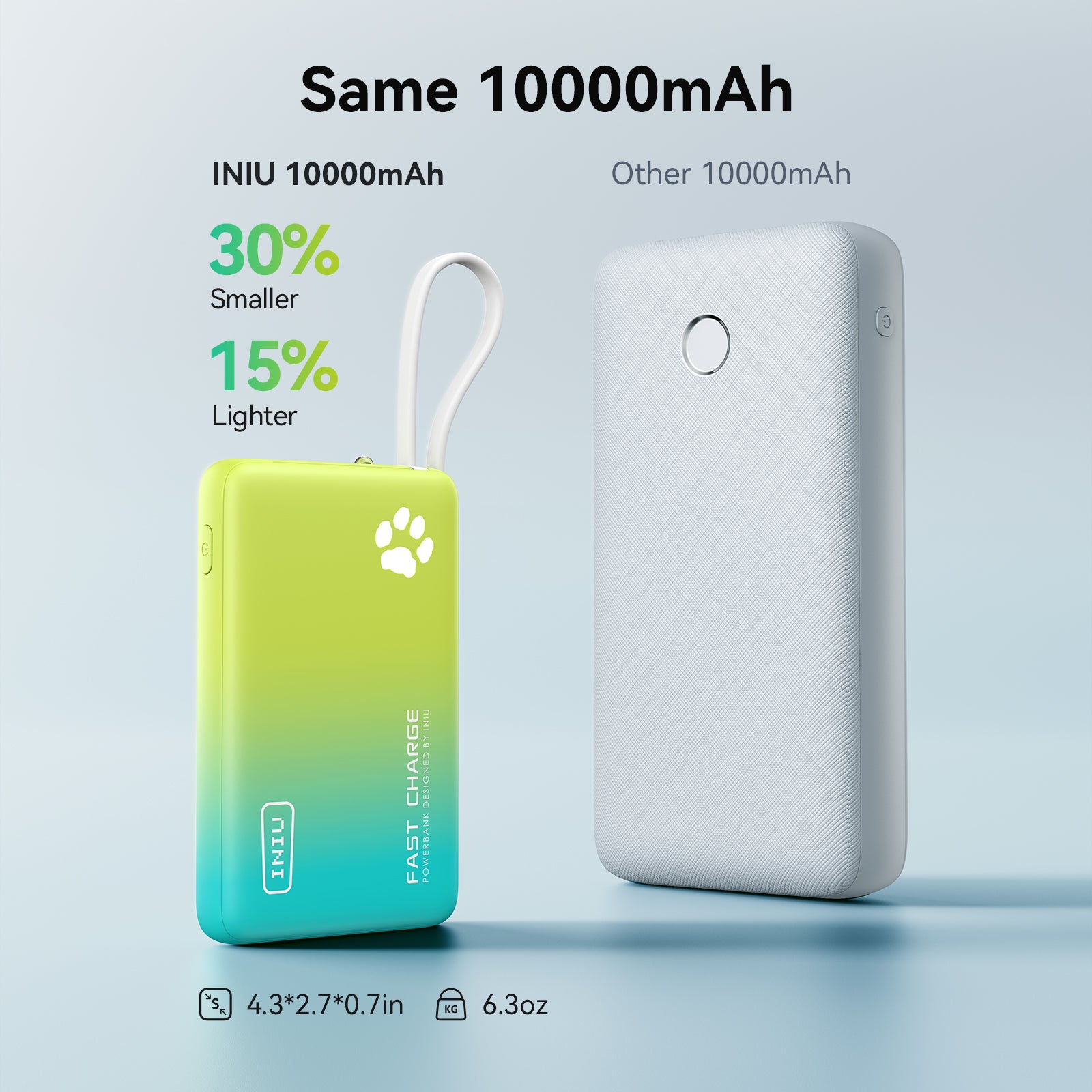 iniu-pawsible-p41l-power-bank-with-built-in-cable-slimmest-45w-10000mah-usb-c-ch image 6